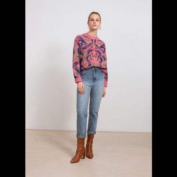 Suncoo Pandor Sweater Pull Pandor-Pink and Gold Parisian sweater - Picture 6 of 16